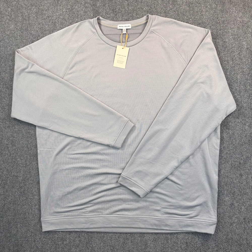 Peter Millar Men's 2XL Gray Gale Beaumont‎ Performance Crewneck Pullover Stretch - Picture 2 of 15